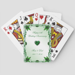 Elegant 55th Wedding Anniversary Playing Cards