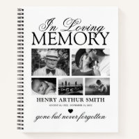 Elegant 5 Photo In Loving Memory Guest Book