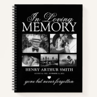 Elegant 5 Photo In Loving Memory Guest Book