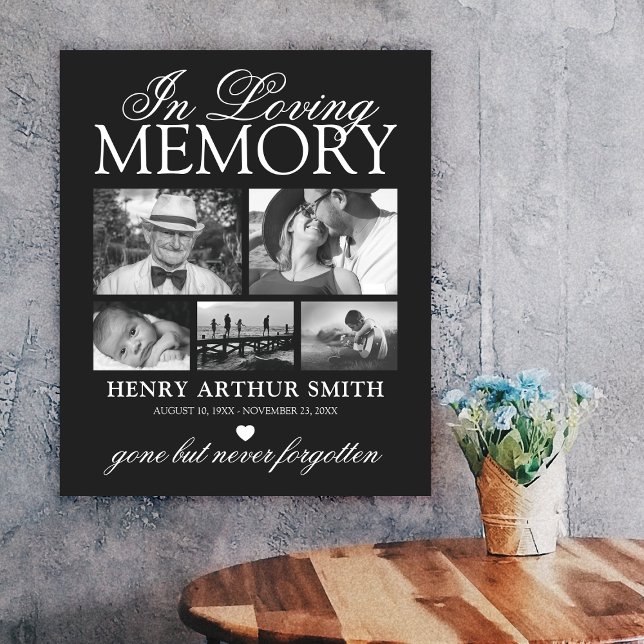 Elegant 5 Photo In Loving Memory Poster (Creator Uploaded)