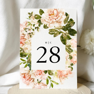 Elegant 5 x 7 Florals Wedding Table Numbers