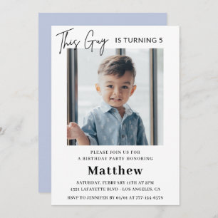 Elegant 5th birthday invitations Boy Photo