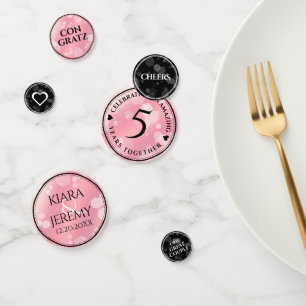 Elegant 5th Rose Quartz Wedding Anniversary Confetti