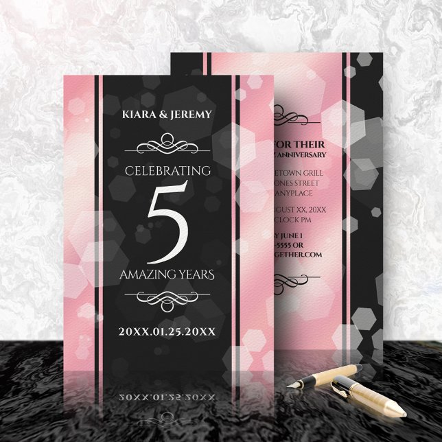 Elegant 5th Rose Quartz Wedding Anniversary Invitation (Creator Uploaded)
