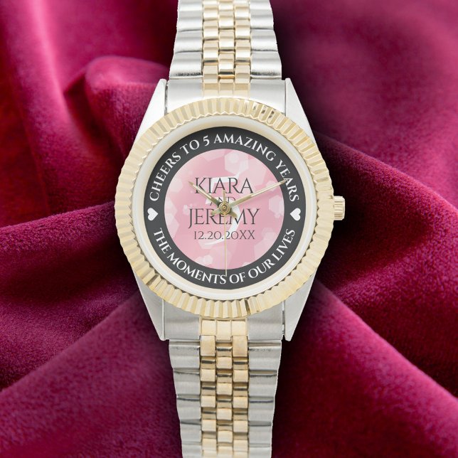 Elegant 5th Rose Quartz Wedding Anniversary Watch (Elegant 5th Rose Quartz Wedding Anniversary Wristwatch Cover Photo)
