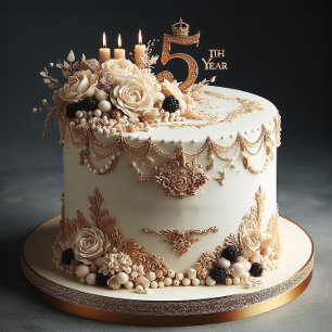 ELEGANT 5TH WEDDING ANNIVERSARY CAKE