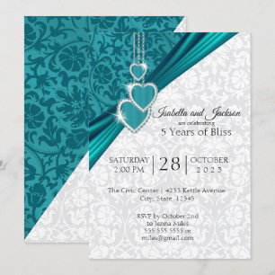 Elegant 5th Wedding Anniversary Design Invitation