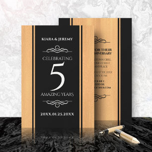 Elegant 5th Wood Wedding Anniversary Celebration Invitation
