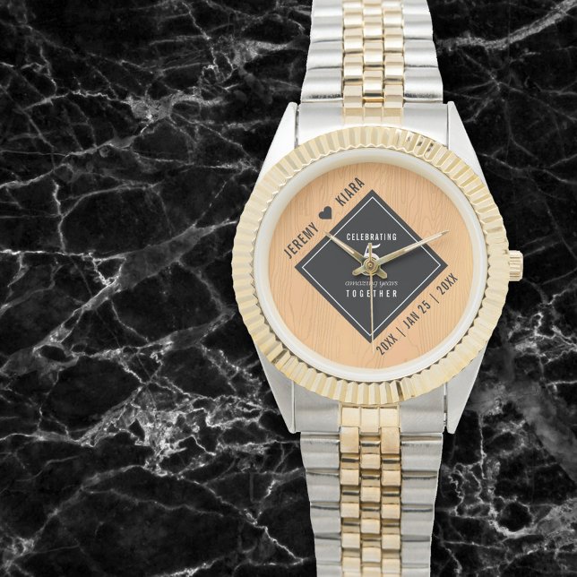Elegant 5th Wood Wedding Anniversary Celebration Watch (Creator Uploaded)