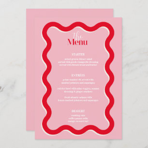 Elegant 5x7" Wedding Table Menu Cards Flat Menu