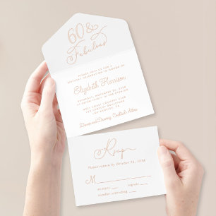 Elegant 60 And Fabulous 60th Birthday Party All In One Invitation
