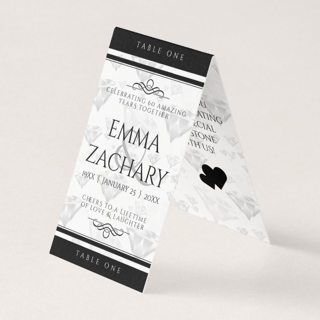 Elegant 60th 75th Diamond Wedding Anniversary (Front)