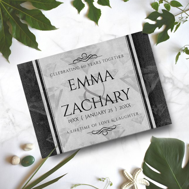 Elegant 60th 75th Diamond Wedding Anniversary Cutting Board (Creator Uploaded)