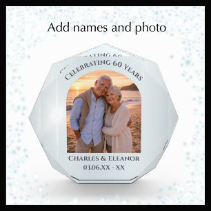 Elegant 60th Anniversary Arch Photo Keepsake Gift Block