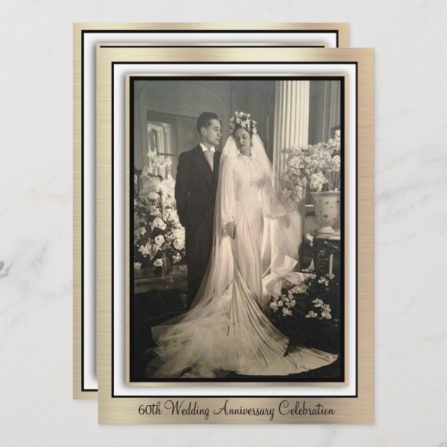 Elegant 60th Anniversary Celebration Invitation (Front/Back)
