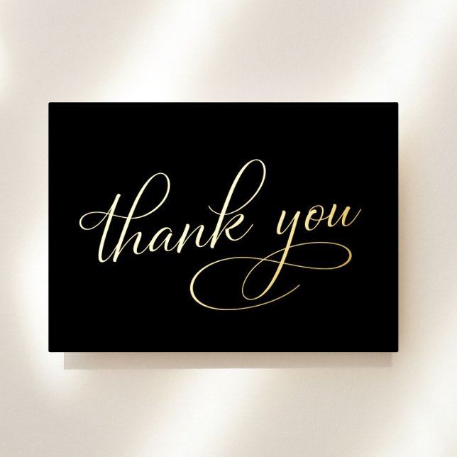 Elegant 60th Birthday Black Foil Thank You Card (Creator Uploaded)