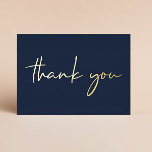 Elegant 60th Birthday Blue Foil Thank You Card