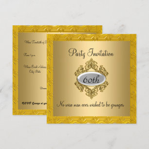Elegant 60th birthday Gold Invitation