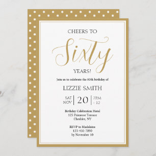Elegant 60th Birthday Invitation Black and Gold
