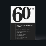 Elegant 60th birthday invitation Black Chic Modern<br><div class="desc">Elegant 60th birthday invitation Black Chic Modern</div>