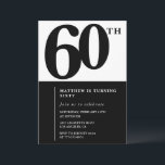 Elegant 60th birthday invitation Black Chic Modern<br><div class="desc">Elegant 60th birthday invitation Black Chic Modern</div>