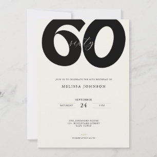 Elegant 60th Birthday Invitation - Minimal Style