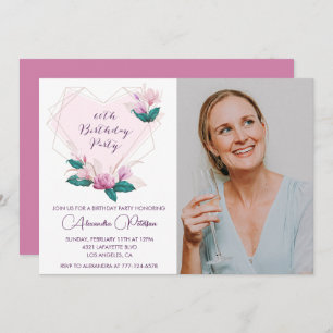Elegant 60th birthday invitations Boho Photo