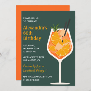 Elegant 60th birthday invitations Cocktail Modern