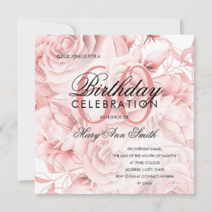 Elegant 60th Birthday Party Floral Rose Gold
