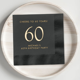 Elegant 60th Birthday Party Foil Napkins