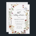 Elegant 60th Birthday Party Invitation<br><div class="desc">This stylish & elegant 60th birthday invitation features gorgeous hand-painted watercolor wildflowers arranged as a lovely wreath perfect with an elegant hand-lettered script. Find matching items in the White Boho Wildflower Wedding Collection.</div>