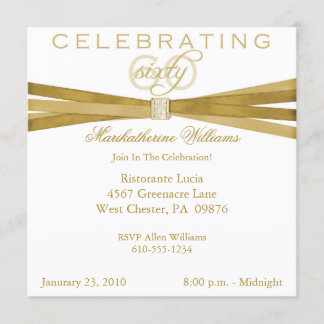 Elegant 60th Birthday Party Invitations