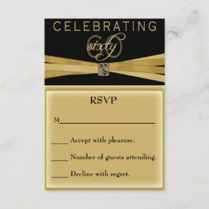 Elegant 60th Birthday Party Invitations RSVP Card