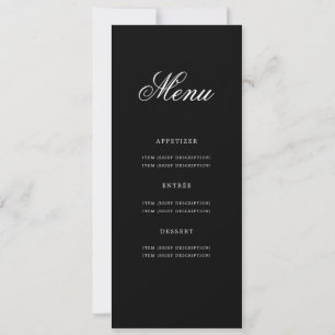 Elegant 60th Birthday Party Menu Gold Black Invitation