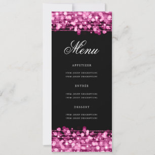 Elegant 60th Birthday Party Menu Hot Pink  Invitation