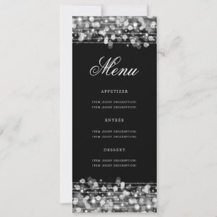 Elegant 60th Birthday Party Menu Silver  Invitation