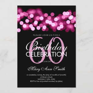 Elegant 60th Birthday Party Pink Hollywood Glam Invitation