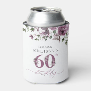 Elegant 60th Birthday Party Purple Roses Can Cooler
