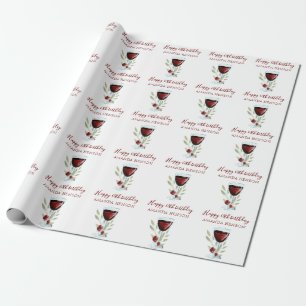 Elegant 60th Birthday Red Wine  Wrapping Paper