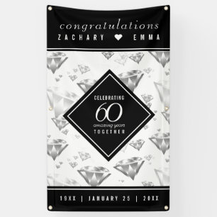 Elegant 60th Diamond Wedding Anniversary Banner