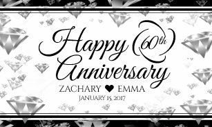 Diamond Anniversary Indoor Outdoor Banners Zazzle Co Uk