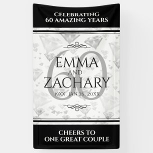 Elegant 60th Diamond Wedding Anniversary Banner