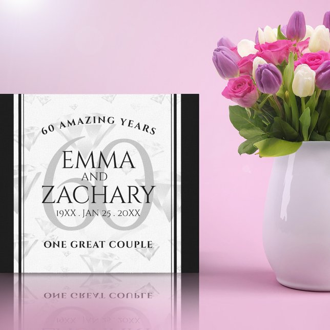 Elegant 60th Diamond Wedding Anniversary Canvas Print (Creator Uploaded)
