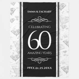 Elegant 60th Diamond Wedding Anniversary Fleece Blanket