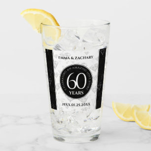 Elegant 60th Diamond Wedding Anniversary Glass