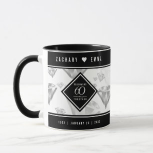 Elegant 60th Diamond Wedding Anniversary Mug