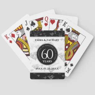 Elegant 60th Diamond Wedding Anniversary Playing Cards