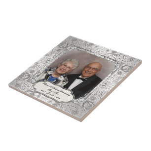 Elegant 60th Wedding Anniversary Photo Tile