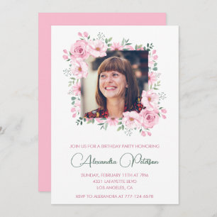 Elegant 65th birthday invitations Photo Boho