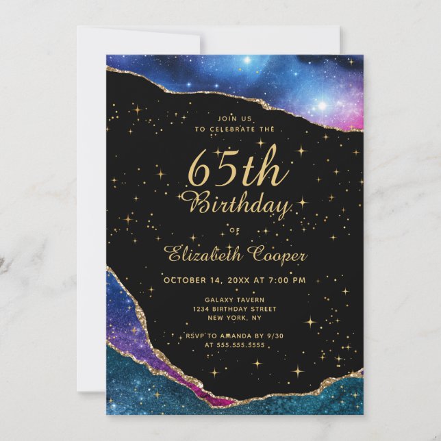 Elegant 65th Birthday Party Invitation (Front)